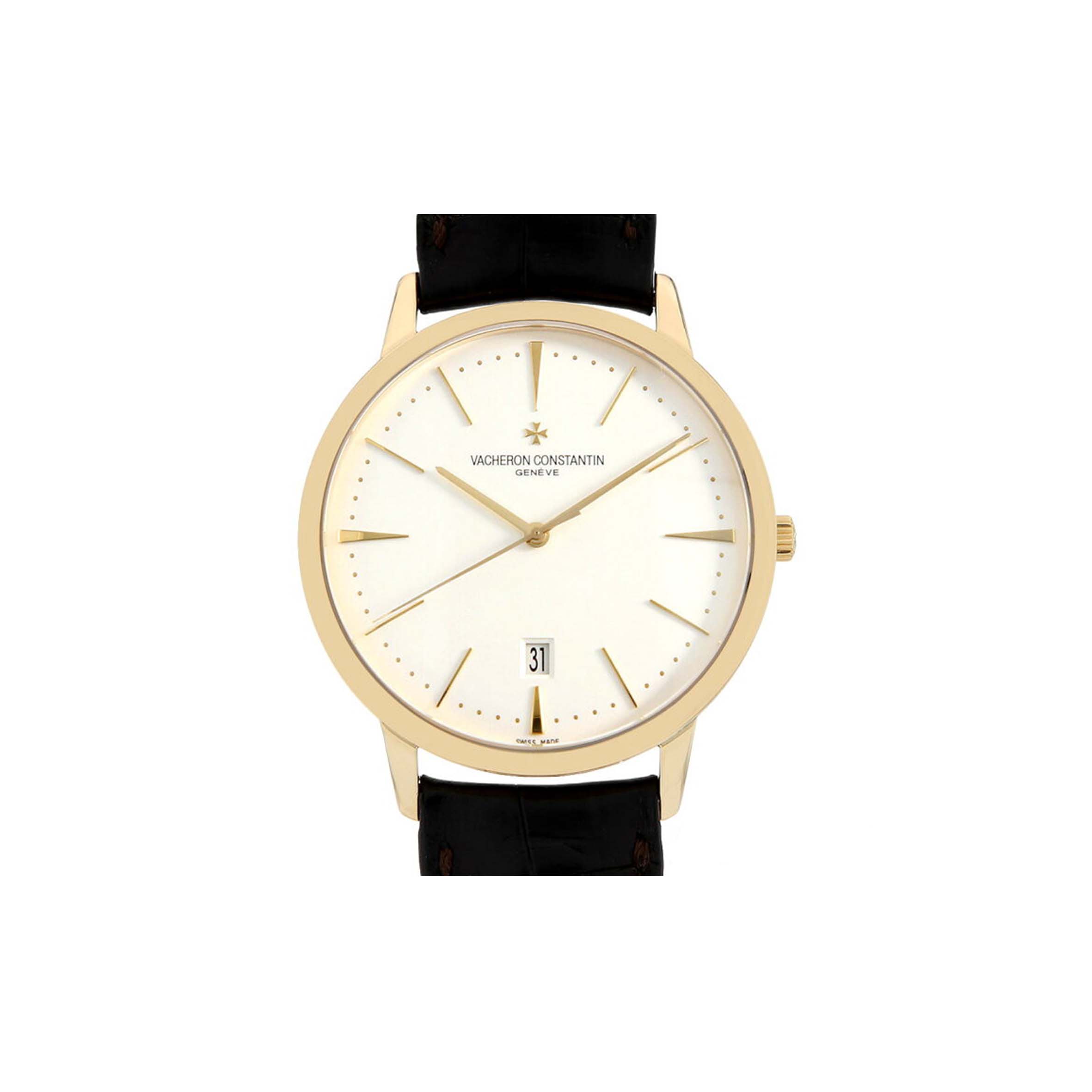 vacheron Co*sta*t*n patrimony large date watch 85180/000j-9231